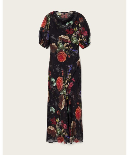 ALLSAINTS（オールセインツ）の「TIWA FLORAL MIDI DRESS | TIWA フローラル ミディ ドレス・ワンピース（ワンピース・レディース・ブラック系その他・10/8/6/4）」の7枚目の写真