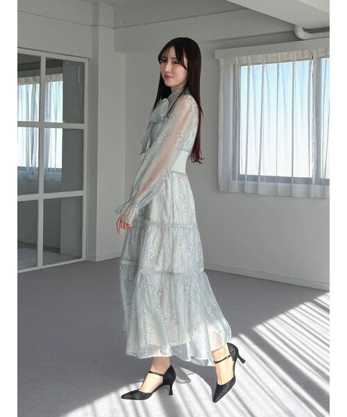 MERCURYDUO（マーキュリーデュオ）の「トワルドジュイボウタイウエストリブワンピース（ワンピース・レディース・ミント/ベージュ/アイボリー・SMALL/MEDIUM）」の6枚目の写真