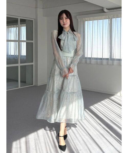 MERCURYDUO（マーキュリーデュオ）の「トワルドジュイボウタイウエストリブワンピース（ワンピース・レディース・ミント/ベージュ/アイボリー・SMALL/MEDIUM）」の7枚目の写真