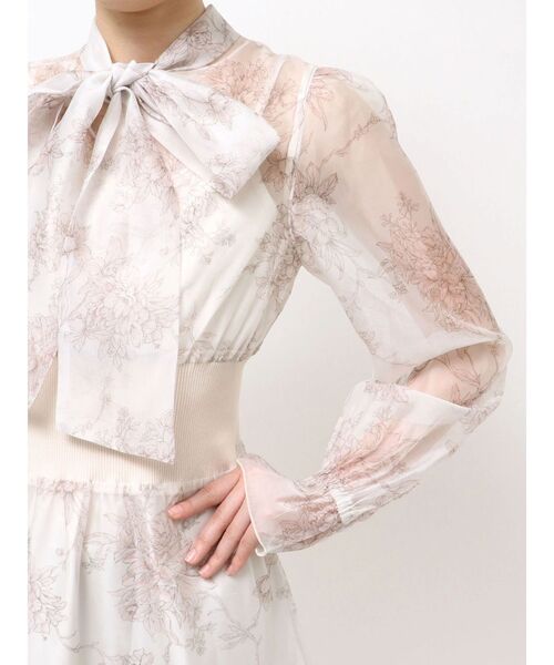 MERCURYDUO（マーキュリーデュオ）の「トワルドジュイボウタイウエストリブワンピース（ワンピース・レディース・ミント/ベージュ/アイボリー・SMALL/MEDIUM）」の14枚目の写真