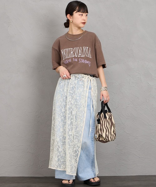 GOOD ROCK SPEED（グッドロックスピード）の「[GOOD ROCK SPEED/グッドロックスピード] 別注 NIRVANA ロックプリントTシャツ（Tシャツ/カットソー・レディース・ブラウン・M/L/XL）」の4枚目の写真