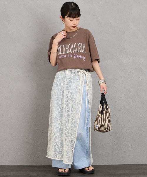 GOOD ROCK SPEED（グッドロックスピード）の「[GOOD ROCK SPEED/グッドロックスピード] 別注 NIRVANA ロックプリントTシャツ（Tシャツ/カットソー・レディース・ブラウン・M/L/XL）」の8枚目の写真