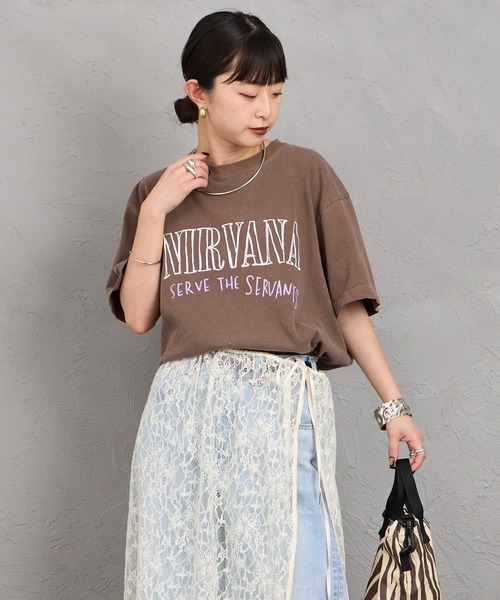 GOOD ROCK SPEED（グッドロックスピード）の「[GOOD ROCK SPEED/グッドロックスピード] 別注 NIRVANA ロックプリントTシャツ（Tシャツ/カットソー・レディース・ブラウン・M/L/XL）」の6枚目の写真