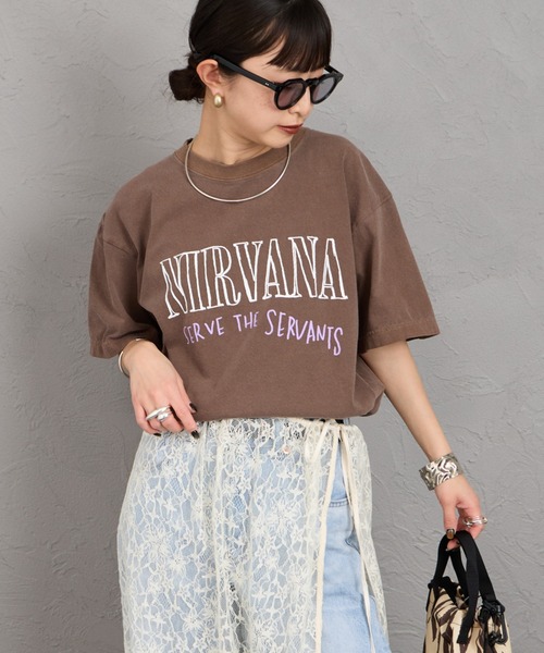 GOOD ROCK SPEED（グッドロックスピード）の「[GOOD ROCK SPEED/グッドロックスピード] 別注 NIRVANA ロックプリントTシャツ（Tシャツ/カットソー・レディース・ブラウン・M/L/XL）」の5枚目の写真