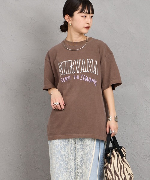 GOOD ROCK SPEED（グッドロックスピード）の「[GOOD ROCK SPEED/グッドロックスピード] 別注 NIRVANA ロックプリントTシャツ（Tシャツ/カットソー・レディース・ブラウン・M/L/XL）」の10枚目の写真