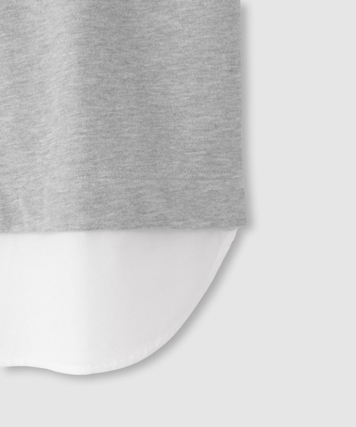 Mac-House(マックハウス)の「Idnes ラメスウェット レイヤード風 プルオーバー(Tシャツ/カットソー・レディース・オートミール/グレー・FREE)」の5枚目の写真