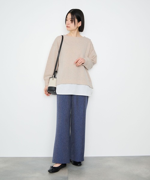 Mac-House(マックハウス)の「Idnes ラメスウェット レイヤード風 プルオーバー(Tシャツ/カットソー・レディース・オートミール/グレー・FREE)」の11枚目の写真