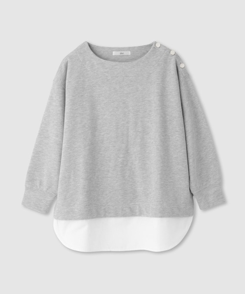 Mac-House(マックハウス)の「Idnes ラメスウェット レイヤード風 プルオーバー(Tシャツ/カットソー・レディース・オートミール/グレー・FREE)」の10枚目の写真
