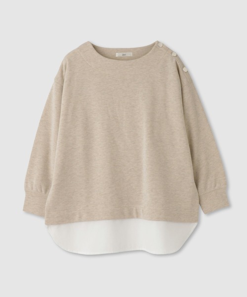 Mac-House(マックハウス)の「Idnes ラメスウェット レイヤード風 プルオーバー(Tシャツ/カットソー・レディース・オートミール/グレー・FREE)」の9枚目の写真