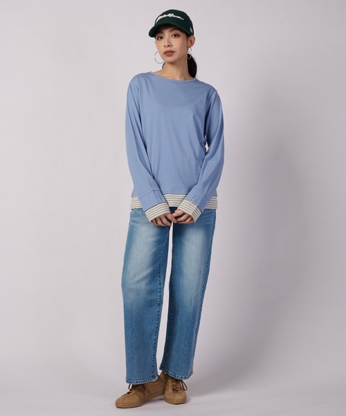 Eddie Bauer(エディーバウアー)の「ヴァーサ エッジ レイヤードTシャツ(Tシャツ/カットソー・レディース・ブルー/ブラック/ホワイト/ピンク・L/XL/S/M)」の7枚目の写真