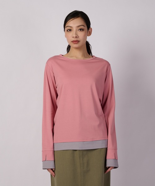 Eddie Bauer(エディーバウアー)の「ヴァーサ エッジ レイヤードTシャツ(Tシャツ/カットソー・レディース・ブルー/ブラック/ホワイト/ピンク・L/XL/S/M)」の11枚目の写真