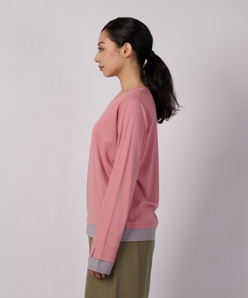 Eddie Bauer(エディーバウアー)の「ヴァーサ エッジ レイヤードTシャツ(Tシャツ/カットソー・レディース・ブルー/ブラック/ホワイト/ピンク・L/XL/S/M)」の12枚目の写真