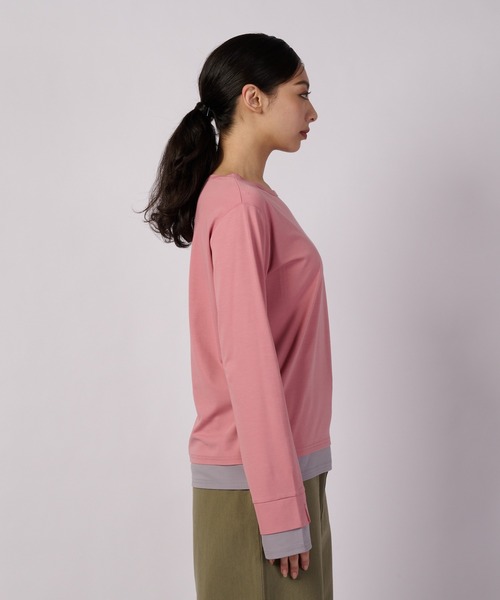 Eddie Bauer(エディーバウアー)の「ヴァーサ エッジ レイヤードTシャツ(Tシャツ/カットソー・レディース・ブルー/ブラック/ホワイト/ピンク・L/XL/S/M)」の8枚目の写真