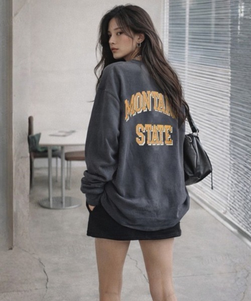 Dalfwin（ダールフィン）の「MONTANAヴィンテージプリント長袖Tシャツ（Tシャツ/カットソー・レディース・チャコールグレー/ベージュ・FREE）」の18枚目の写真