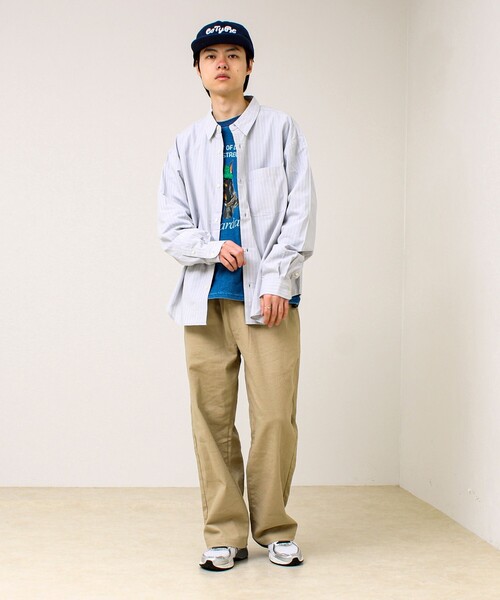GLOSTER(グロスター)の「【ストライプ/無地】レーヨン混 レギュラーカラーシャツ(シャツ/ブラウス・メンズ・ブルー系その他/グレー系その他/ブルー・L/M)」の5枚目の写真