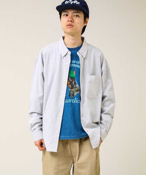 GLOSTER(グロスター)の「【ストライプ/無地】レーヨン混 レギュラーカラーシャツ(シャツ/ブラウス・メンズ・ブルー系その他/グレー系その他/ブルー・L/M)」の15枚目の写真