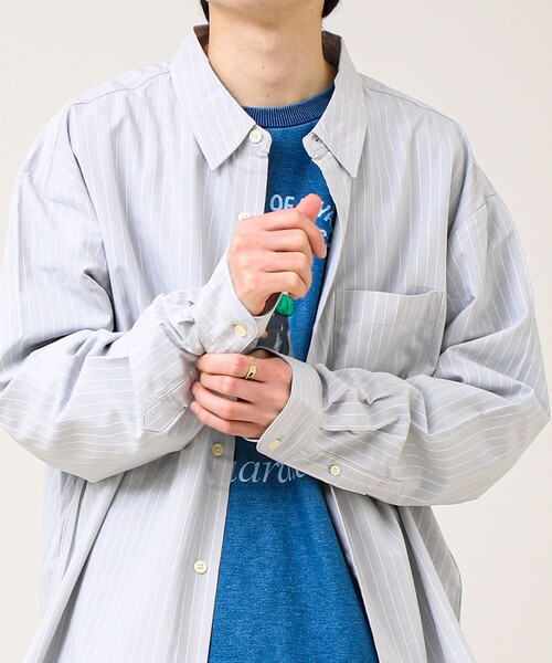 GLOSTER(グロスター)の「【ストライプ/無地】レーヨン混 レギュラーカラーシャツ(シャツ/ブラウス・メンズ・ブルー系その他/グレー系その他/ブルー・L/M)」の17枚目の写真