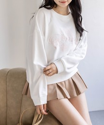 clear | フラワープリントロゴ刺繍スウェット[カジュアル 着回し抜群 大人 ガーリー]≪新作≫(スウェット)