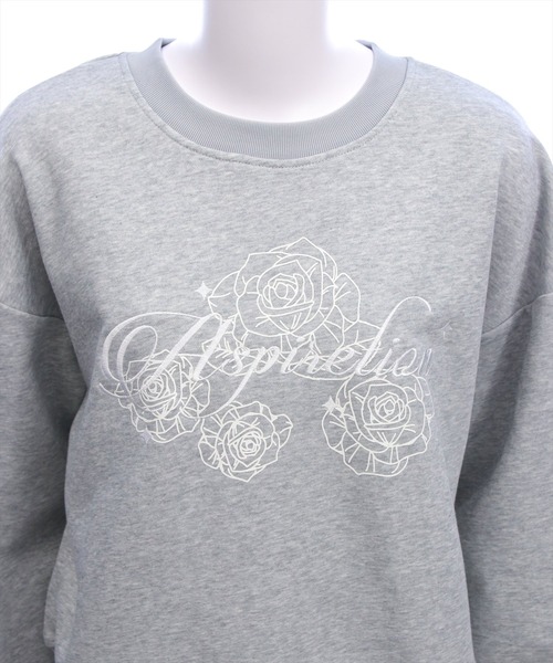 clear（クリア）の「フラワープリントロゴ刺繍スウェット[カジュアル 着回し抜群 大人 ガーリー]≪新作≫（スウェット・レディース・グレー/オフホワイト・F）」の18枚目の写真