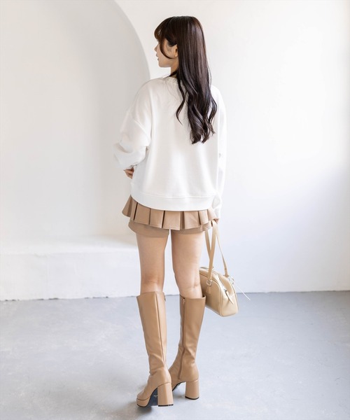 clear（クリア）の「フラワープリントロゴ刺繍スウェット[カジュアル 着回し抜群 大人 ガーリー]≪新作≫（スウェット・レディース・グレー/オフホワイト・F）」の6枚目の写真