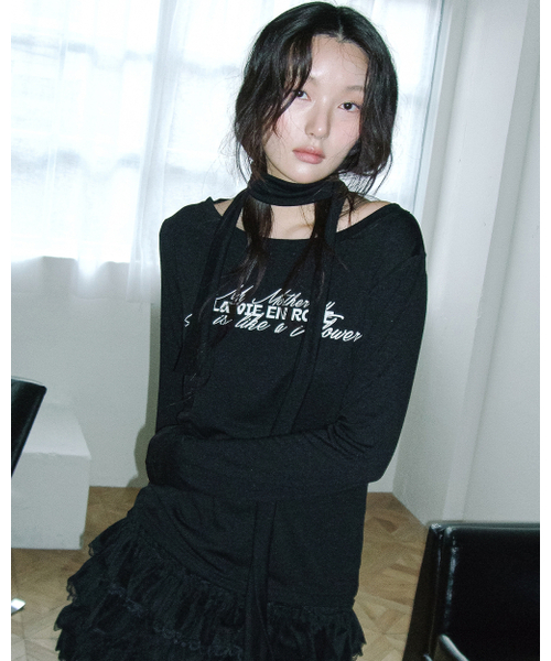 HAVISM(ヘビズム)の「LVER BOAT NECK L/S TEE(BLACK)(Tシャツ/カットソー・レディース・その他・ONE SIZE)」の3枚目の写真
