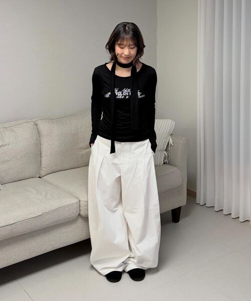 HAVISM(ヘビズム)の「LVER BOAT NECK L/S TEE(BLACK)(Tシャツ/カットソー・レディース・その他・ONE SIZE)」の7枚目の写真