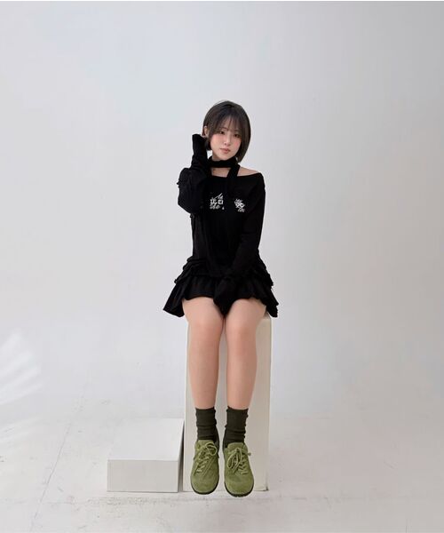 HAVISM(ヘビズム)の「LVER BOAT NECK L/S TEE(BLACK)(Tシャツ/カットソー・レディース・その他・ONE SIZE)」の9枚目の写真