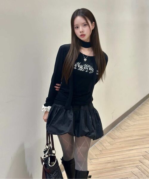 HAVISM(ヘビズム)の「LVER BOAT NECK L/S TEE(BLACK)(Tシャツ/カットソー・レディース・その他・ONE SIZE)」の12枚目の写真