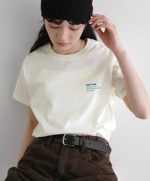 andme(アンドミー)の「汗染み防止ワンポイントロゴ刺繍Tシャツ(Tシャツ/カットソー・レディース・スミクロ/キナリ/オフホワイト・S/M)」の15枚目の写真