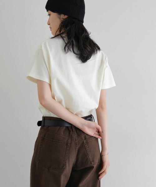 andme(アンドミー)の「汗染み防止ワンポイントロゴ刺繍Tシャツ(Tシャツ/カットソー・レディース・スミクロ/キナリ/オフホワイト・S/M)」の12枚目の写真