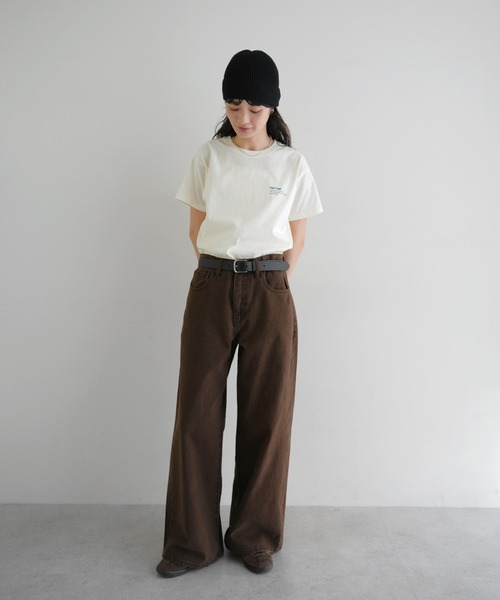 andme(アンドミー)の「汗染み防止ワンポイントロゴ刺繍Tシャツ(Tシャツ/カットソー・レディース・スミクロ/キナリ/オフホワイト・S/M)」の13枚目の写真