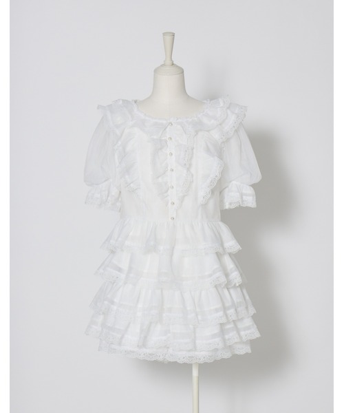 mellfy memory（メルフィーメモリー）の「Petal memory tiered setup（ワンピース・レディース・ピンク/ホワイト・FREE）」の4枚目の写真