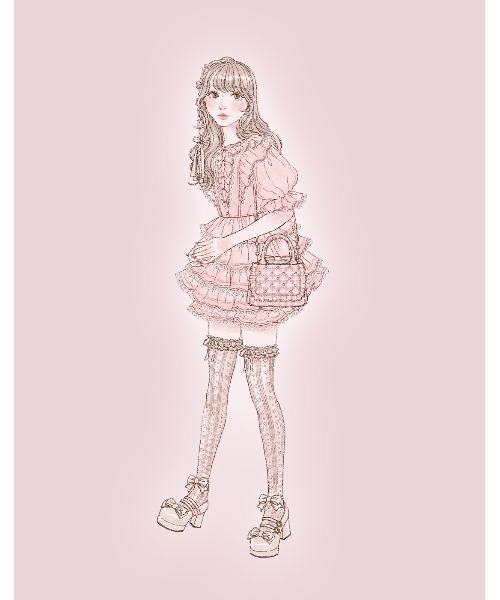 mellfy memory（メルフィーメモリー）の「Petal memory tiered setup（ワンピース・レディース・ピンク/ホワイト・FREE）」の10枚目の写真