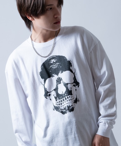 SIDEWAY STANCE(サイドウェイスタンス)の「【SIDEWAY STANCE】プリント 長袖 Tシャツ(Tシャツ/カットソー・メンズ・ブラック/ホワイト系/ホワイト系1/ホワイト/ブラック系1/ブラック系・SMALL/MEDIUM/LARGE/X-LARGE)」の1枚目の写真