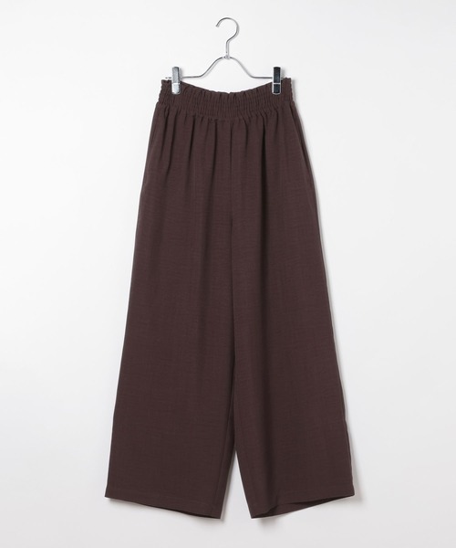 LEPSIM（レプシィム）の「《リネンライクドライシリーズ》ギャザーワイドパンツ　638911（その他パンツ・レディース・ライトベージュ/チャコールグレー/カーキブラウン/テラコッタ/ダークブラウン/ブラック・FREE）」の4枚目の写真