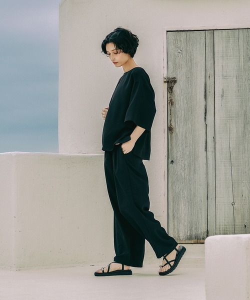 LEPSIM(レプシィム)の「《リネンライクドライシリーズ》ギャザーワイドパンツ 638911(その他パンツ・レディース・ライトベージュ/チャコールグレー/カーキブラウン/テラコッタ/ダークブラウン/ブラック・FREE)」の18枚目の写真