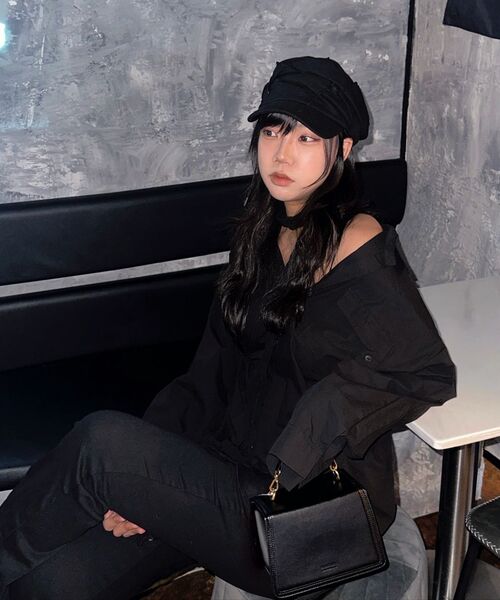 THE GREEN LAB（ザグリーンラボ）の「サイドシャーリングオーバーサイズシャツ[ブラック]（シャツ/ブラウス・レディース・その他・FREE）」の7枚目の写真