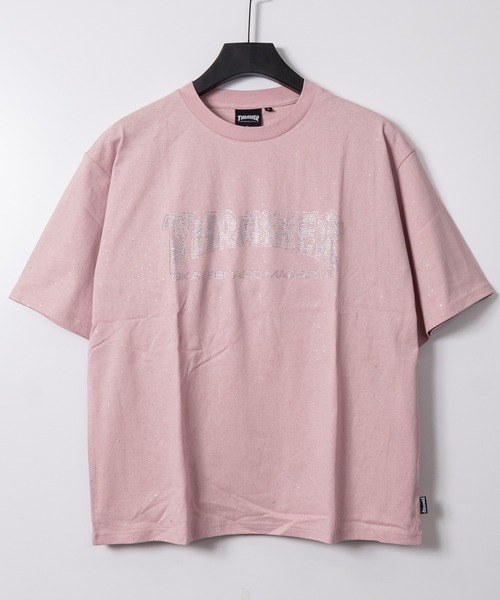 THRASHER(スラッシャー)の「【at】〔THRASHER/スラッシャー〕ラメ総柄 ラインストーンロゴ 半袖Tシャツ シュート丈展開有り(Tシャツ/カットソー・メンズ・ブラック/ホワイト/ピンク・FREE/MEDIUM/LARGE)」の10枚目の写真