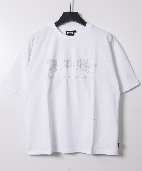 THRASHER(スラッシャー)の「【at】〔THRASHER/スラッシャー〕ラメ総柄 ラインストーンロゴ 半袖Tシャツ シュート丈展開有り(Tシャツ/カットソー・メンズ・ブラック/ホワイト/ピンク・FREE/MEDIUM/LARGE)」の8枚目の写真