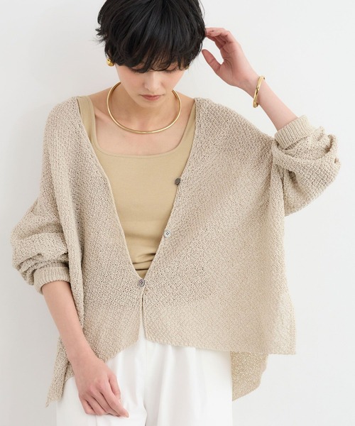 BARNYARDSTORM(バンヤードストーム)の「BARNYARDSTORM / ペーパーリラックスカーディガン【『ネルソンさん』YouTubeご紹介アイテム】(カーディガン/ボレロ・レディース・ベージュ/モカ/ホワイト/ブラック/レモンイエロー・FREE)」の8枚目の写真