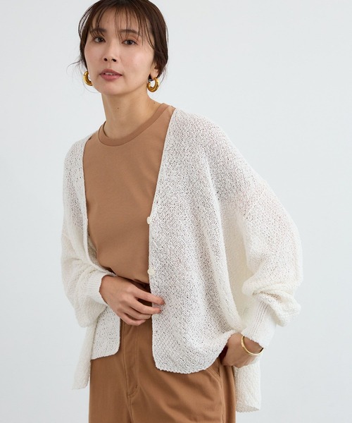 BARNYARDSTORM(バンヤードストーム)の「BARNYARDSTORM / ペーパーリラックスカーディガン【『ネルソンさん』YouTubeご紹介アイテム】(カーディガン/ボレロ・レディース・ベージュ/モカ/ホワイト/ブラック/レモンイエロー・FREE)」の12枚目の写真