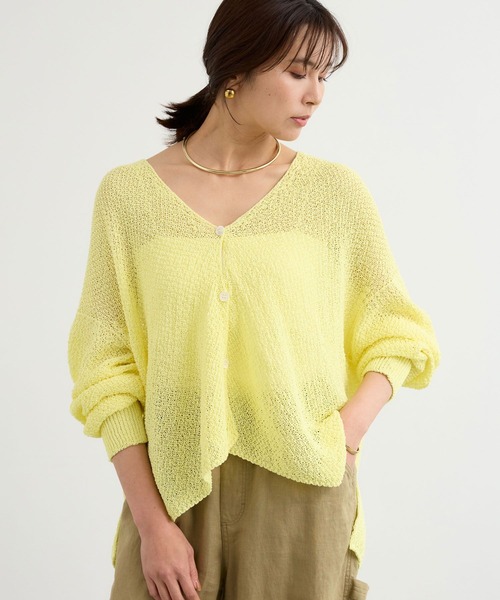 BARNYARDSTORM(バンヤードストーム)の「BARNYARDSTORM / ペーパーリラックスカーディガン【『ネルソンさん』YouTubeご紹介アイテム】(カーディガン/ボレロ・レディース・ベージュ/モカ/ホワイト/ブラック/レモンイエロー・FREE)」の17枚目の写真