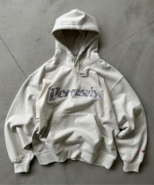 Perushu（ペルーシュ）の「Perushu embroidered logo sweat foodi／Perushu 刺繍ロゴスウェットフーディ（パーカー・メンズ・ボルドー/オートミール/ネイビー/ブラック・MEDIUM/LARGE）」の3枚目の写真