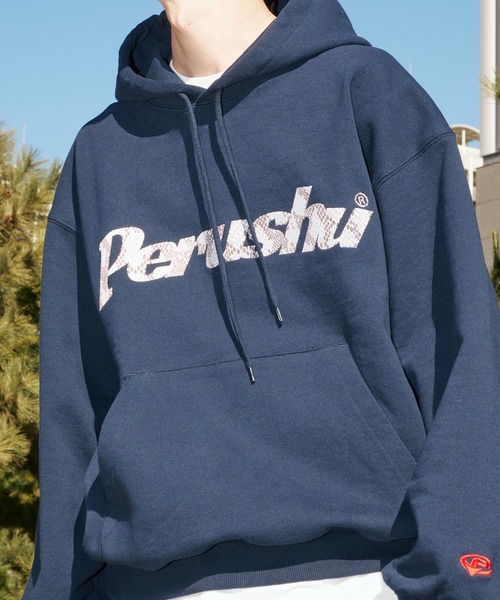 Perushu（ペルーシュ）の「Perushu embroidered logo sweat foodi／Perushu 刺繍ロゴスウェットフーディ（パーカー・メンズ・ボルドー/オートミール/ネイビー/ブラック・MEDIUM/LARGE）」の22枚目の写真