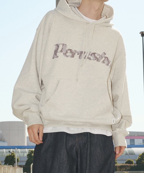 Perushu（ペルーシュ）の「Perushu embroidered logo sweat foodi／Perushu 刺繍ロゴスウェットフーディ（パーカー・メンズ・ボルドー/オートミール/ネイビー/ブラック・MEDIUM/LARGE）」の14枚目の写真