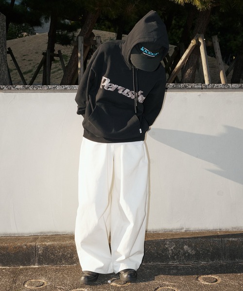 Perushu（ペルーシュ）の「Perushu embroidered logo sweat foodi／Perushu 刺繍ロゴスウェットフーディ（パーカー・メンズ・ボルドー/オートミール/ネイビー/ブラック・MEDIUM/LARGE）」の10枚目の写真