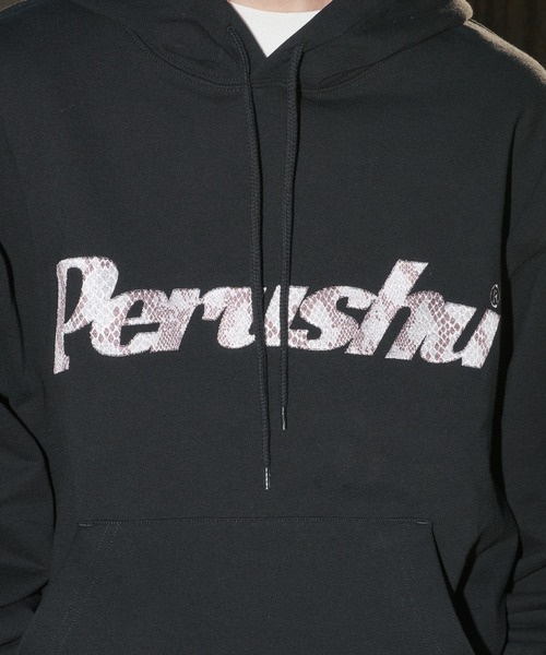 Perushu（ペルーシュ）の「Perushu embroidered logo sweat foodi／Perushu 刺繍ロゴスウェットフーディ（パーカー・メンズ・ボルドー/オートミール/ネイビー/ブラック・MEDIUM/LARGE）」の12枚目の写真