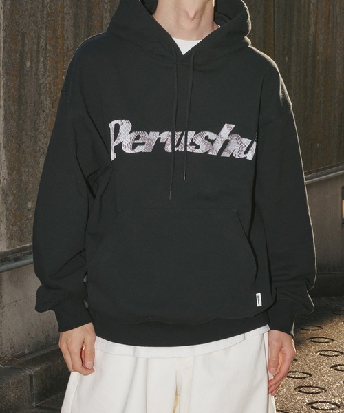 Perushu（ペルーシュ）の「Perushu embroidered logo sweat foodi／Perushu 刺繍ロゴスウェットフーディ（パーカー・メンズ・ボルドー/オートミール/ネイビー/ブラック・MEDIUM/LARGE）」の5枚目の写真