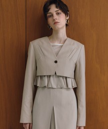 ANDRESD | スラッシュポケットクロップドジャケット / slash pockets cropped jacket(ノーカラージャケット)