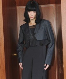 ANDRESD（アンドレスド）の「スラッシュポケットクロップドジャケット / slash pockets cropped jacket（ノーカラージャケット）」